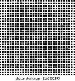 The pattern of the curves of scattered squares on white background