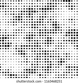 The pattern of the curves of scattered squares on white background
