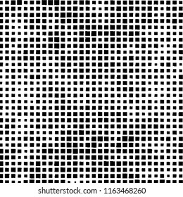 The pattern of the curves of scattered squares on white background