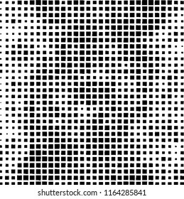 The pattern of the curves of scattered squares on white background
