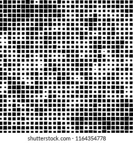 The pattern of the curves of scattered squares on white background