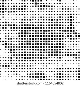 The pattern of the curves of scattered squares on white background