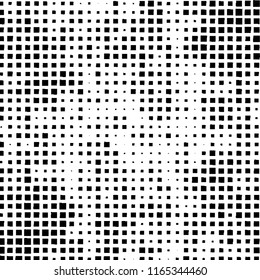 The pattern of the curves of scattered squares on white background