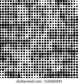 The pattern of the curves of scattered squares on white background