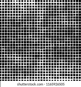 The pattern of the curves of scattered squares on white background