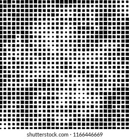 The pattern of the curves of scattered squares on white background