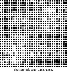 The pattern of the curves of scattered squares on white background