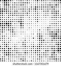 The pattern of the curves of scattered squares on white background