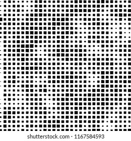The pattern of the curves of scattered squares on white background