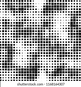 The pattern of the curves of scattered squares on white background