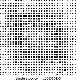 The pattern of the curves of scattered squares on white background