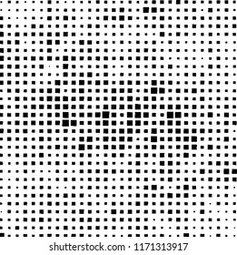 The pattern of the curves of scattered squares on white background