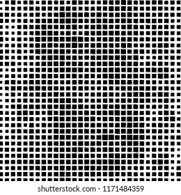 The pattern of the curves of scattered squares on white background