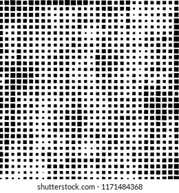 The pattern of the curves of scattered squares on white background