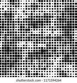 The pattern of the curves of scattered squares on white background