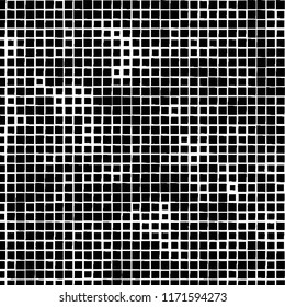 The pattern of the curves of scattered squares on white background