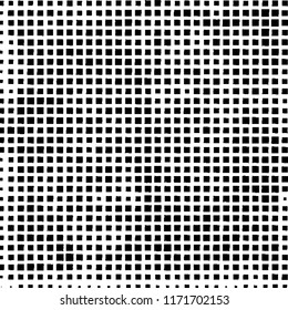 The pattern of the curves of scattered squares on white background