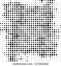 The pattern of the curves of scattered squares on white background