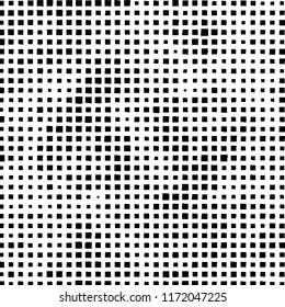 The pattern of the curves of scattered squares on white background