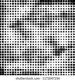 The pattern of the curves of scattered squares on white background
