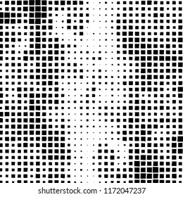 The pattern of the curves of scattered squares on white background