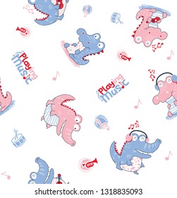 pattern cute alligators
