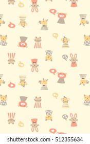 Pattern with cute animals.