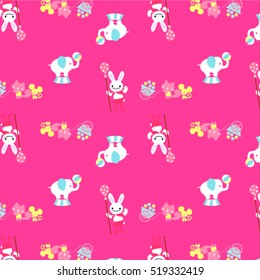 Pattern with cute animals.
