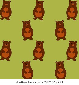 Pattern cute animals from the forest bear