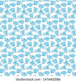 Pattern of a cute blue koala sleeping on different positions.