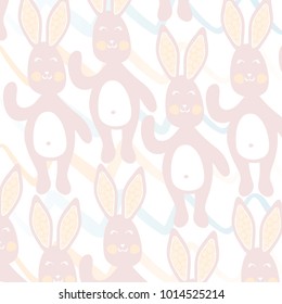 Pattern with cute bunnies. 
