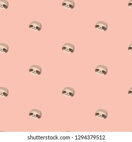Pattern with cute cartoon sloths.
