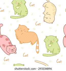 Pattern with cute cats