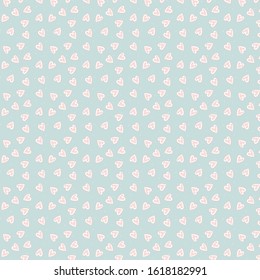 Pattern of cute cherries donuts in a turquoise background. ready to use. printed collection of hand drawn packaging valentines day in turquoise color