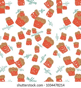 pattern with cute cupcakes, illustration