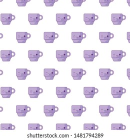 pattern of cute cups kawaii style