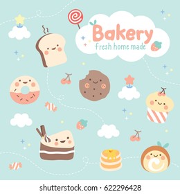 pattern cute dessert and bakery