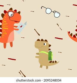 Pattern. Cute dinosaurs. Can be used for paper, textiles, and printing.
