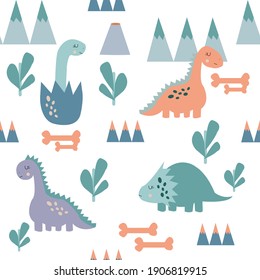 pattern of cute dinosaurs. perfect for baby textiles, wallpaper designs, notebooks and more