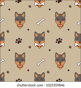 Pattern Cute Dog Seamless Vector Design Template