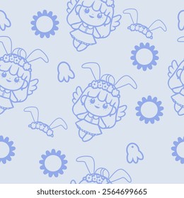 pattern of cute easter characters for different kind of design