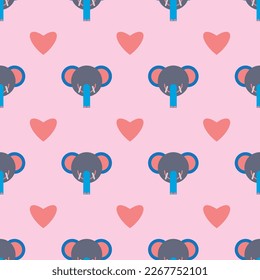 Patrón lindo animal de fondo elefante. Regalo de papel de envoltura para bebés, papel de pared para niños, tela