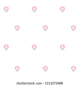 pattern of a cute fluffy pink sheep on a white background. For textiles, fabrics, packaging, boxes, cardboard, wrapping paper.
Hand drawn cartoon style. Vector