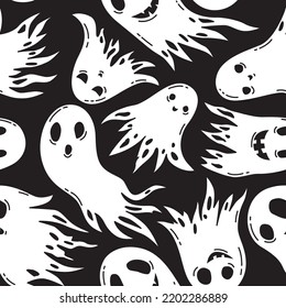 Pattern with cute ghosts. Halloween ghosts.