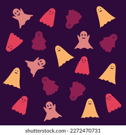 Ein Muster mit süßen Geistern für Halloween-Designs.