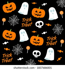 Pattern with cute halloween elements