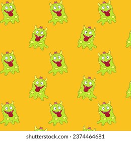 The pattern is a cute and kind little green monster