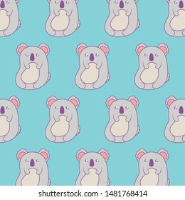 pattern of cute koalas baby animals kawaii style