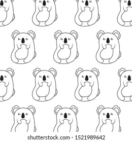pattern of cute koalas baby animals kawaii style vector illustration design