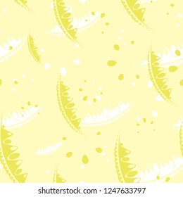 Pattern of cute leaves and petals of garden plants in yellow tones. For paper, cloth or organic products.